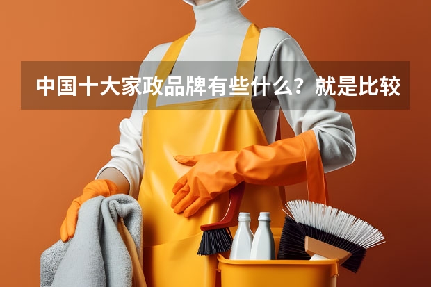 中国十大家政品牌有些什么？就是比较有实力和资历的家政。