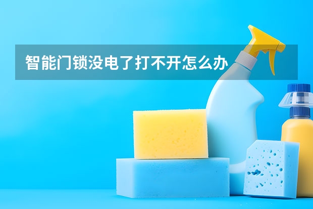 智能门锁没电了打不开怎么办