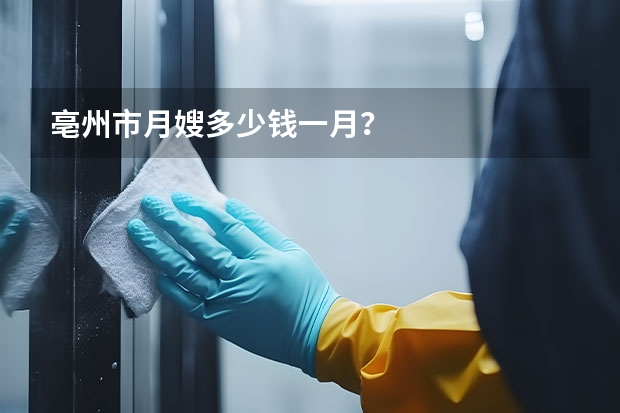 亳州市月嫂多少钱一月？